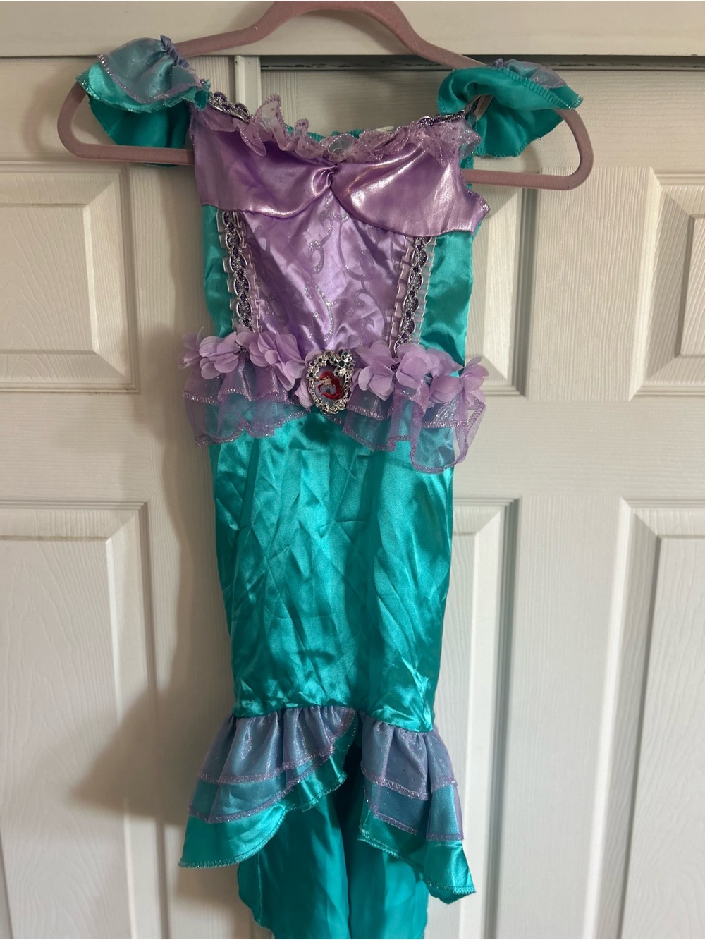 Disney Girls Satin Mermaid Costume - Teal & Lavender